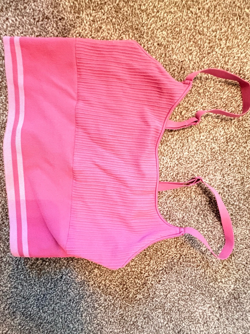 Victoria's Secret Hot Pink Ribbed sports bra. NWOT